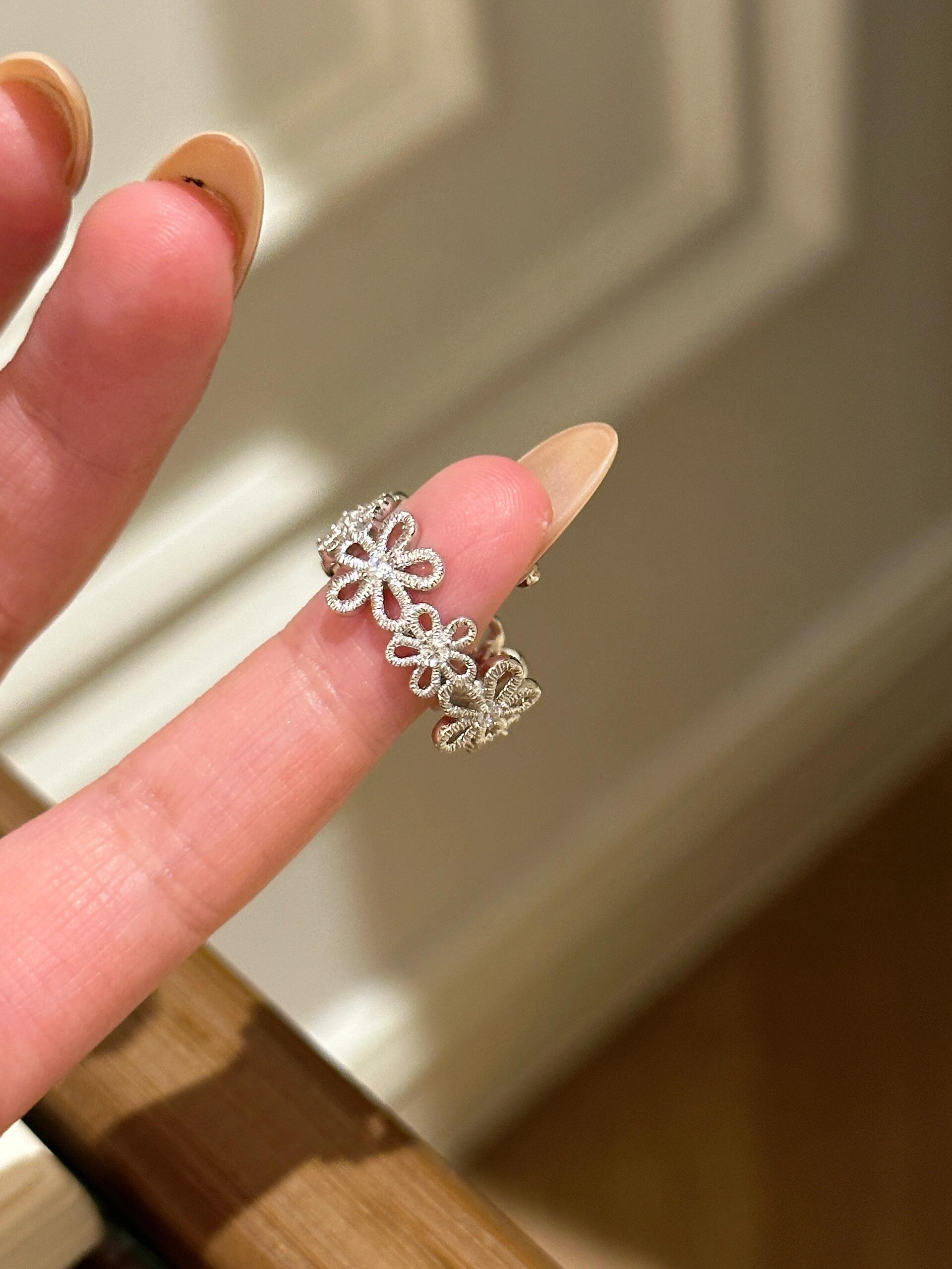 Halo Flower Adjustable Ring