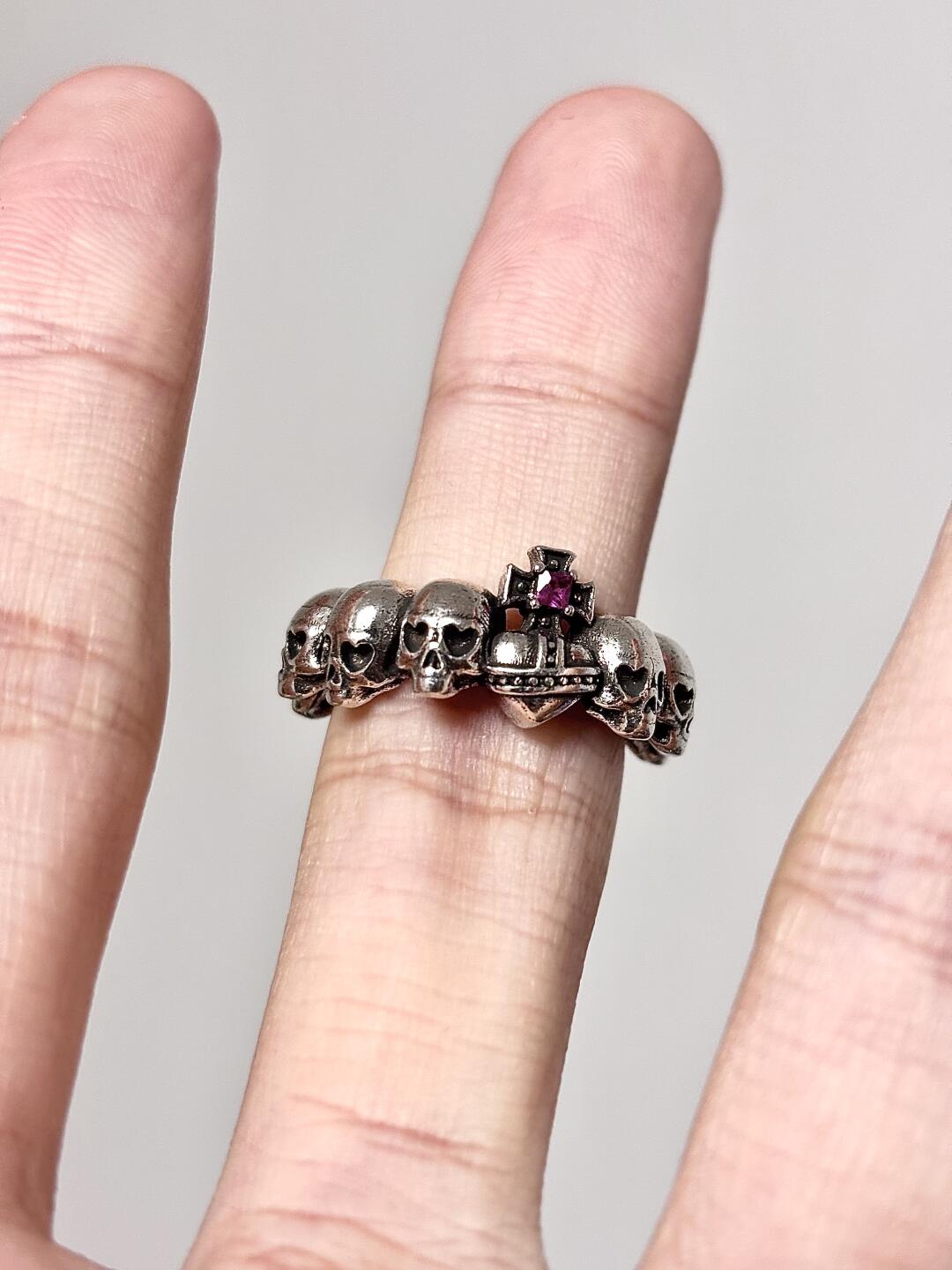 Skull Crimson Adjustable Ring