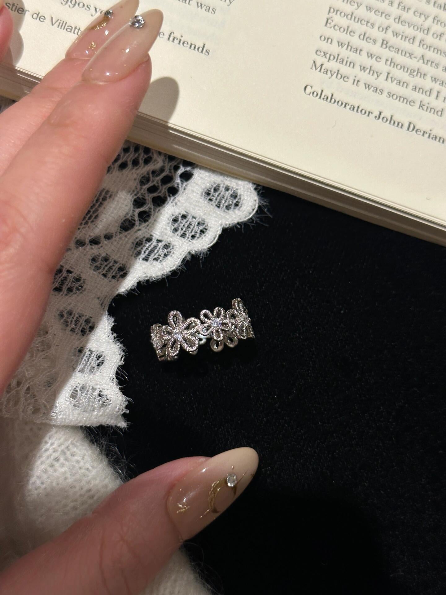 Halo Flower Adjustable Ring