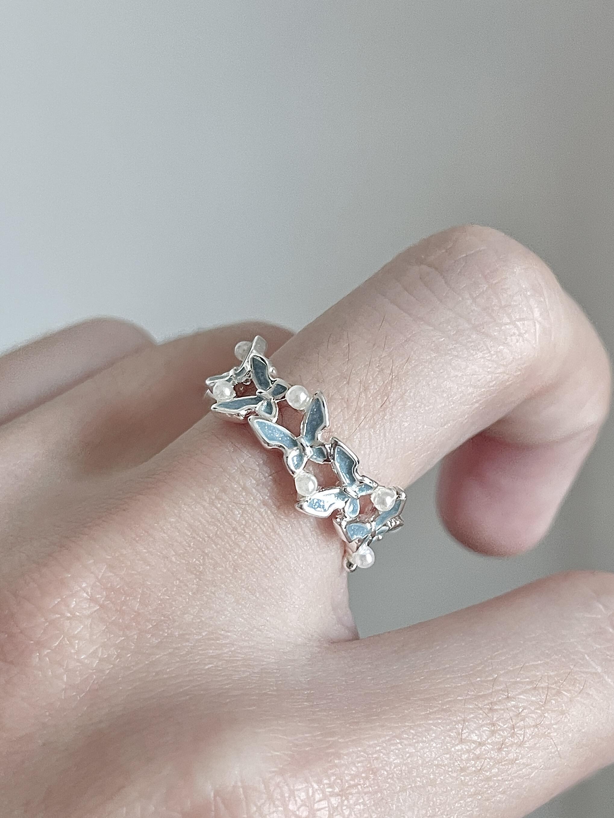 Butterfly Pearls Adjustable Rings