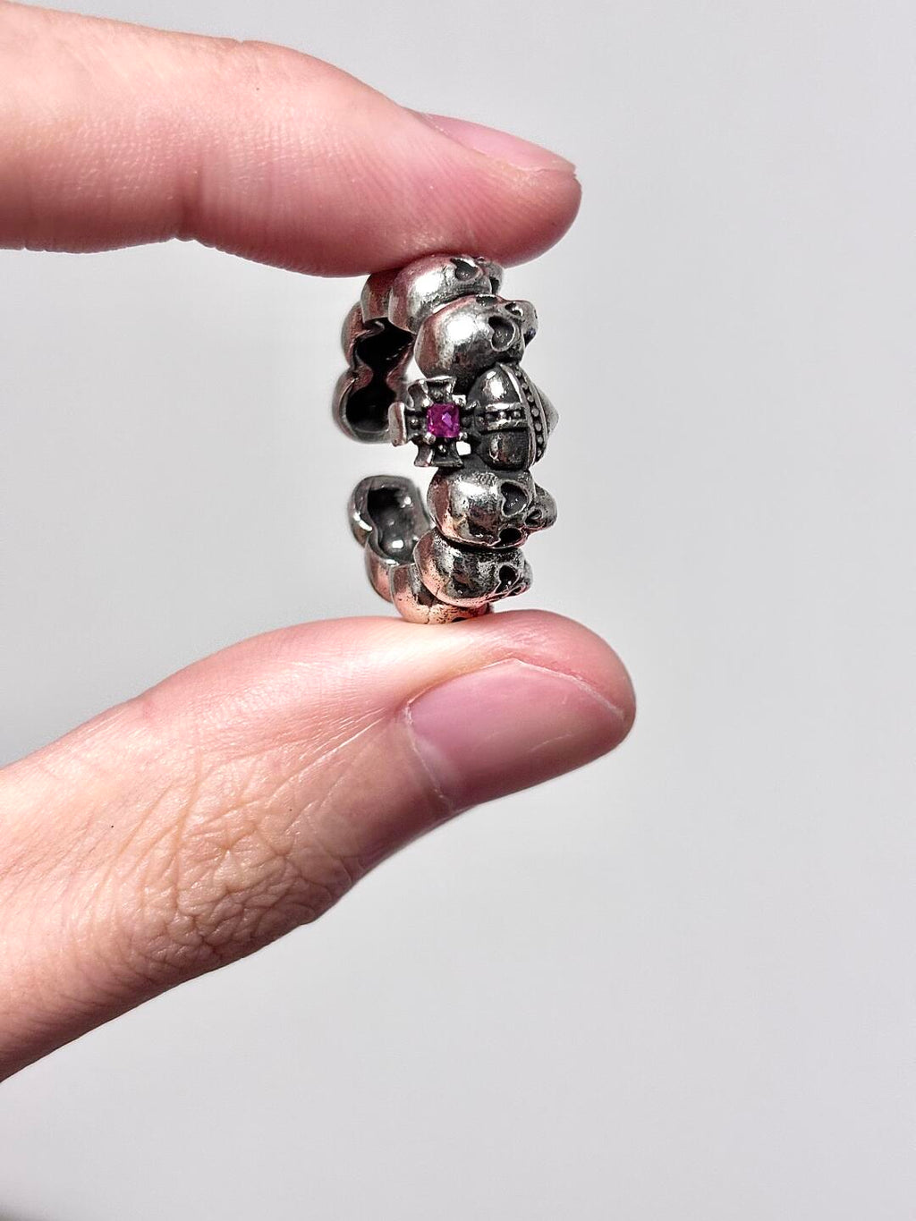 Skull Crimson Adjustable Ring