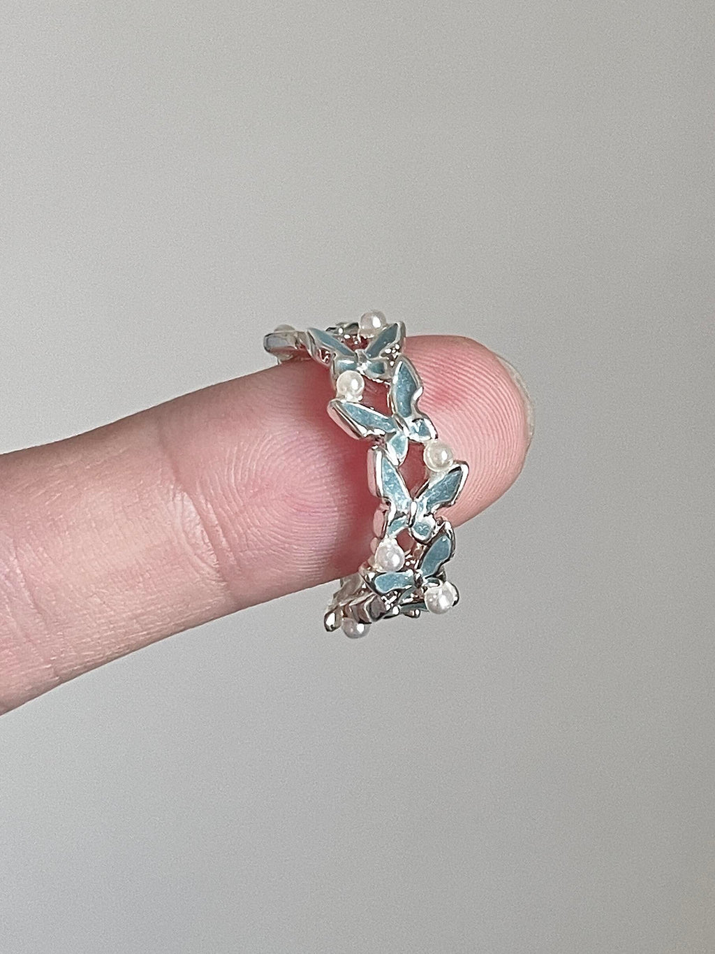 Butterfly Pearls Adjustable Rings