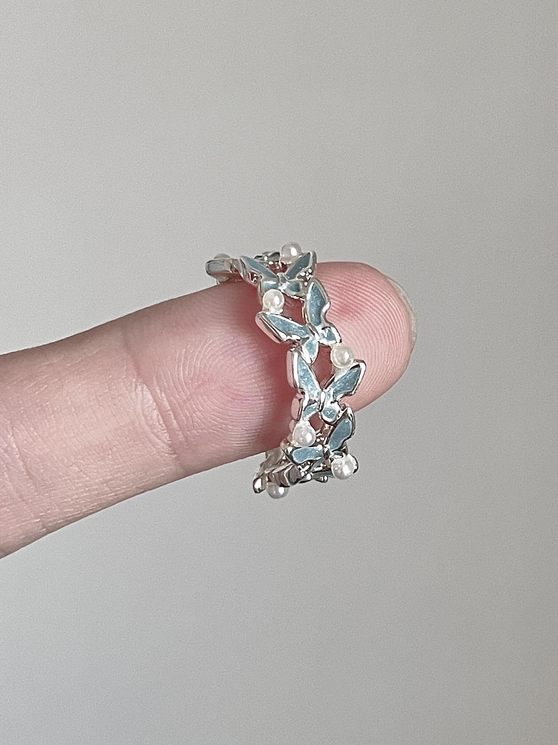 Butterfly Pearls Adjustable Rings