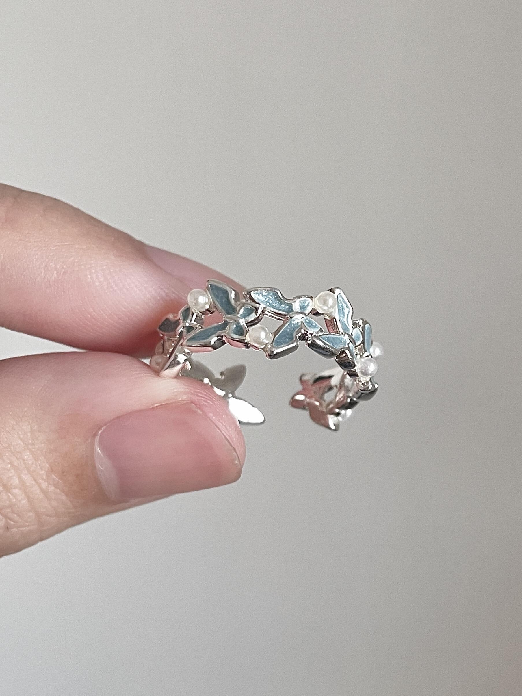 Butterfly Pearls Adjustable Rings