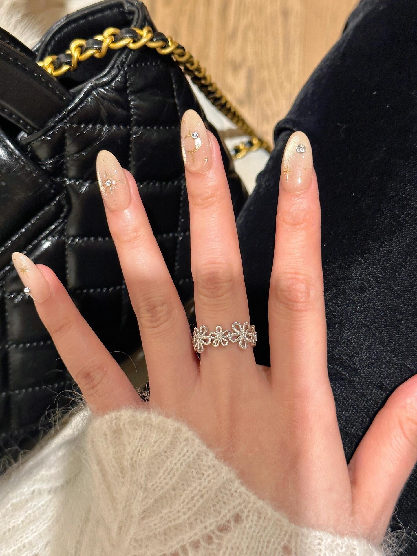 Halo Flower Adjustable Ring