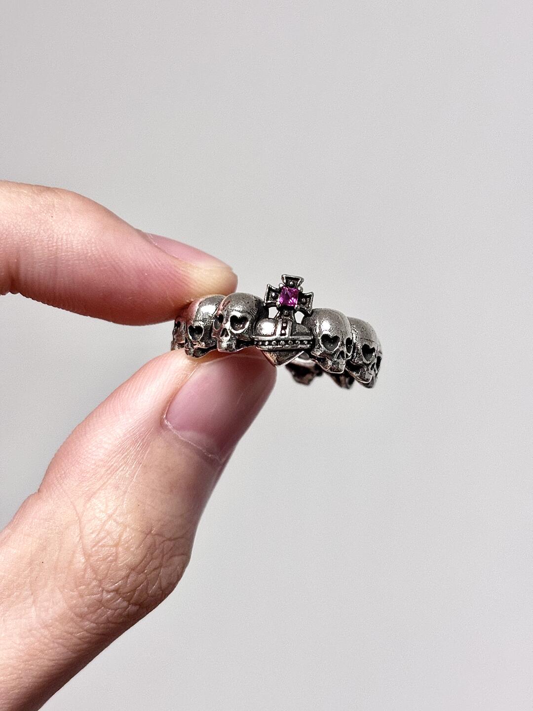 Skull Crimson Adjustable Ring