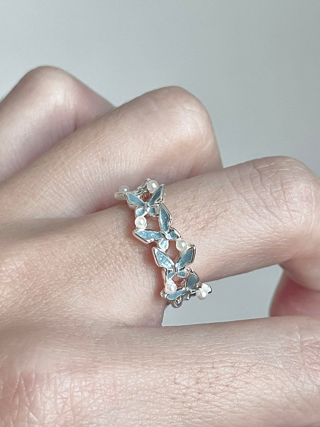 Butterfly Pearls Adjustable Rings
