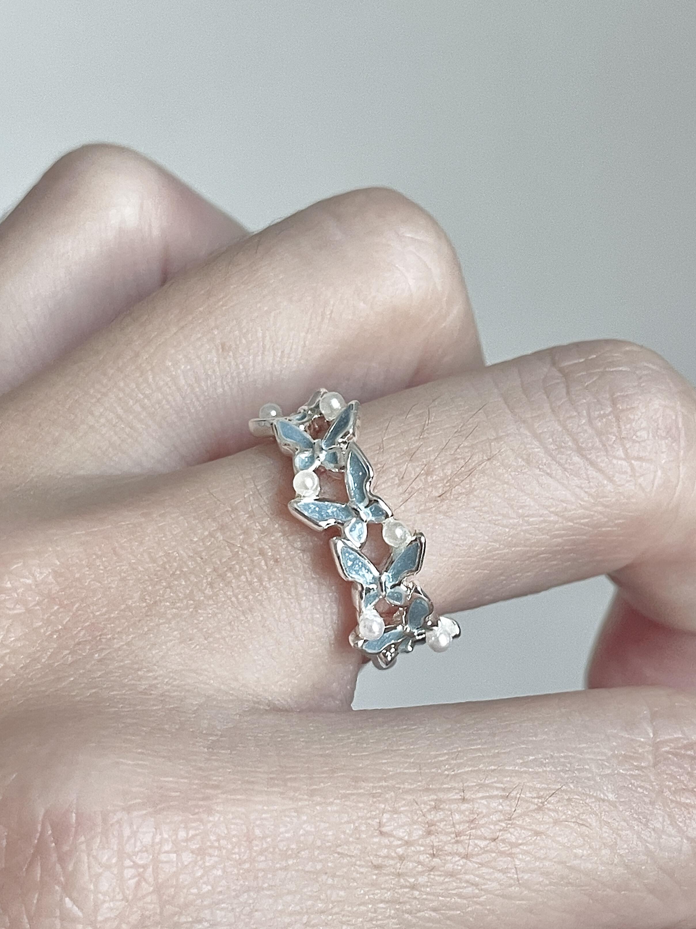 Butterfly Pearls Adjustable Rings